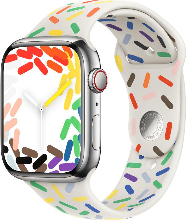 Apple MUQ43ZM/A accessorio indossabile intelligente Band Multicolore Fluoroelastomero (APPLE WATCH 45 PRIDE EDITION SB M/L)