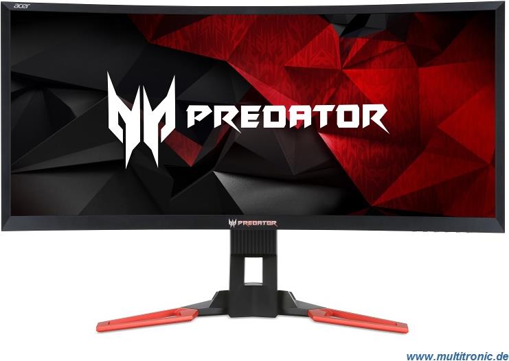 Acer Predator Z35 - LED-Monitor - gebogen - 88.9 cm (35) - 2560 x 1080 - VA - 300 cd/m² - 3000:1 - 4 ms - HDMI, DisplayPort - Lautsprecher - Schwarz, Rot