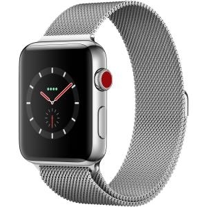 Watch Series 3 (GPS + Cellular) - 42 mm - Edelstahl - intelligente Uhr mit Milanaise Armband - Edelstahl - Silber - 150 - 200 mm - 16GB - Wi-Fi, Bluetooth - 4G - 52,8 g (MR1U2ZD/A) Watch Series 3 (GPS + Cellular) - 42 mm - Edelstahl - intelligente Uhr mit Milanaise Armband - Edelstahl - Silber - 150 - 200 mm - 16GB - Wi-Fi, Bluetooth - 4G - 52,8 g (MR1U2ZD/A)