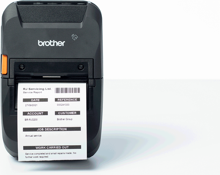 Brother RuggedJet RJ-3250WBL - Etikettendrucker - Thermodirekt - Rolle (7,2 cm) - 203 dpi - bis zu 127 mm/Sek. - Wi-Fi(n), NFC, Bluetooth 5.0, USB-C