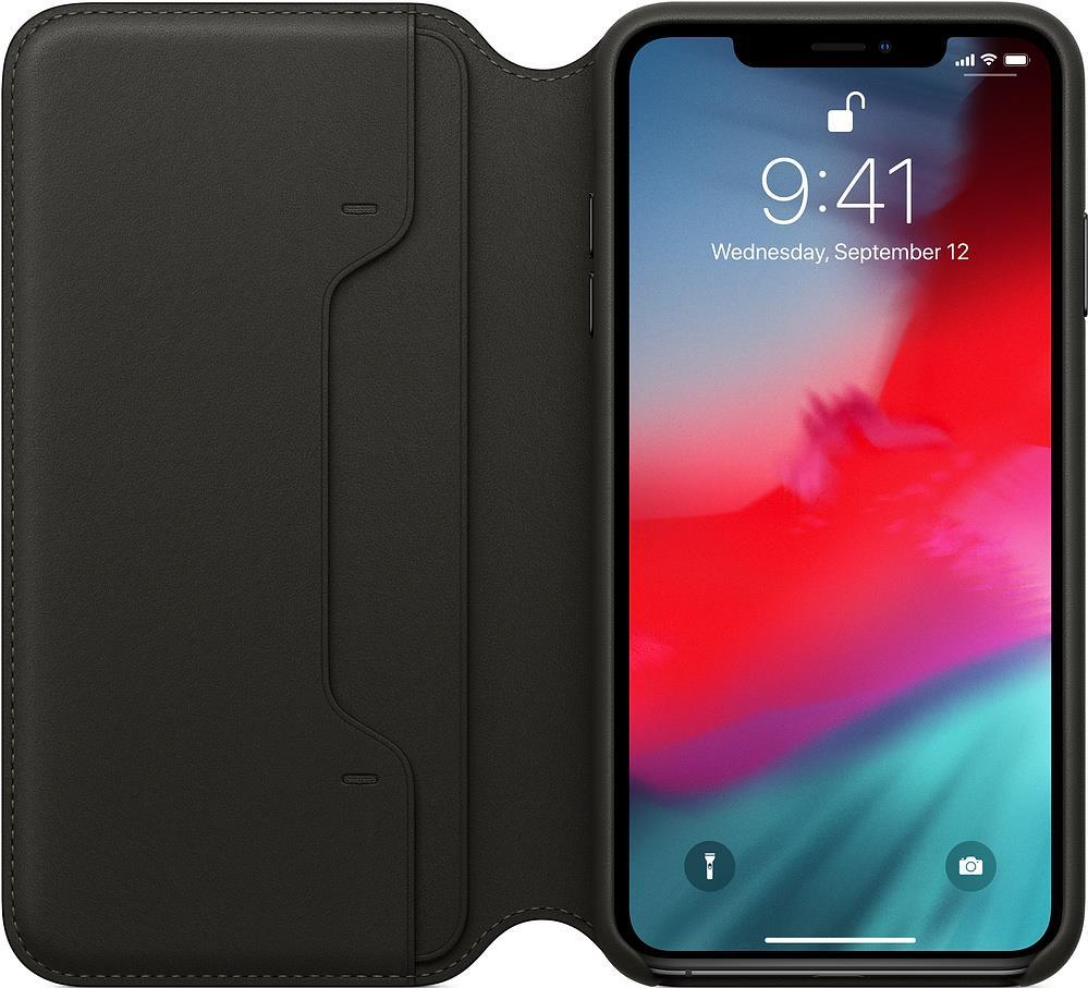 iPhone XS Max Leather Folio - Black