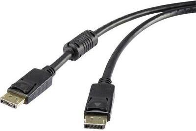 Renkforce - Cavo DisplayPort - Da DisplayPort (S) a DisplayPort (S) - 3 m - sagomato supporto 4K - nero