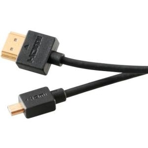 Akasa PROSLIM - HDMI mit Ethernetkabel - HDMI (M) bis mikro HDMI (M) - 2,0m - Schwarz - 4K Unterstützung (AK-CBHD14-20BK)