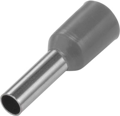 TRU COMPONENTS 1572426 Aderendhülse 1 x 4 mm² x 10 mm Teilisoliert Grau 100 St. (1572426)