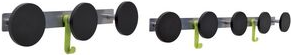ALBA Wandgarderobe PMS5, 5 Haken, grau/schwarz 5 extragroße Kleiderhaken, 2x kleiner Kleiderhaken in grün, - 1 Stück (PMS5)