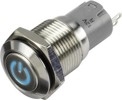 Conrad Drucktaster 48 V/DC 2 A 1 x Aus/(Ein) LAS2GQF-11DT/B/12V/S/P IP65 tastend 1 St. (LAS2GQF-11DT/B/12V/S/P)