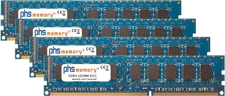PHS-memory 16GB (4x4GB) Kit RAM Speicher für Supermicro H8DGU DDR3 UDIMM ECC 1600MHz (SP259778)