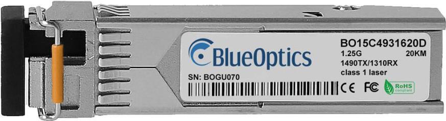 Ricetrasmettitore BlueOptics SFP Bidi compatibile con Telco Systems BTI-SFP-GBD10L-DD-49/31S per trasmissioni dati Gigabit mono