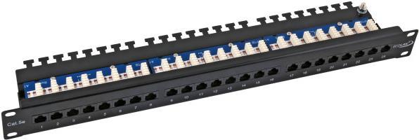 ECOLAN Patchpanel Cat.5eUTP 48,30cm (19)/1U 24xRJ45 schwarz (11324123)