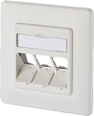 BTR E-DAT modul 3x8(8) UP - Anschlussdose, unterputz - Pure White, RAL 9010 - 3 Ports