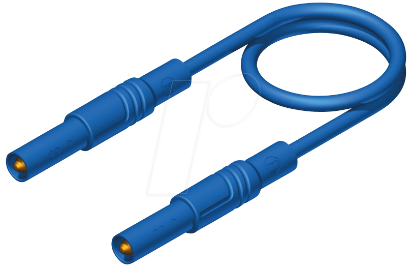 SKS Kontakttechnik Laborkabel ø 4 mm blau 100 cm 1 mm² CAT III (MLS SIL GG 100/1 blue)