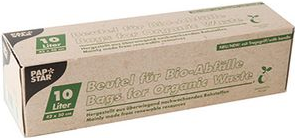 PAPSTAR Kompostbeutel aus Bio-Folie, 15 Liter, grün Material: PLA (Polylactid), aus nachwachsenden Rohstoffen, - 1 Stück (87661)