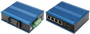 DIGITUS Switch di rete Gigabit Ethernet a 4 porte, industriale, non gestito, 1 Uplink SFP