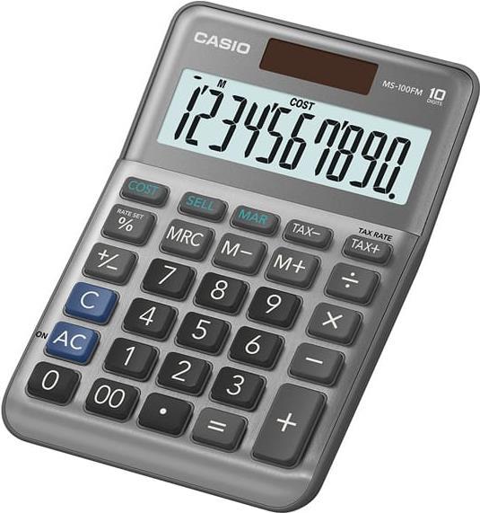 Casio MS-100FM calcolatrice Desktop Calcolatrice di base Grigio (Casio MS-100FM 10 Digit Semi Desk Calculator)