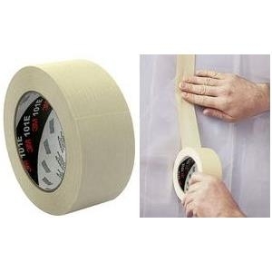 3M Krepp-Klebeband 101E, 48 mm x 50 m, Papier, beige Der Basisprofi für einfache Abdeck- und Haltezwecke - 1 Stück (1014850)