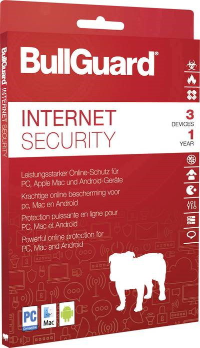 BullGuard Internet Security 2018 - Abonnement-Lizenz (1 Jahr) - 3 Geräte - ESD - Win - Deutsch (BG1807)