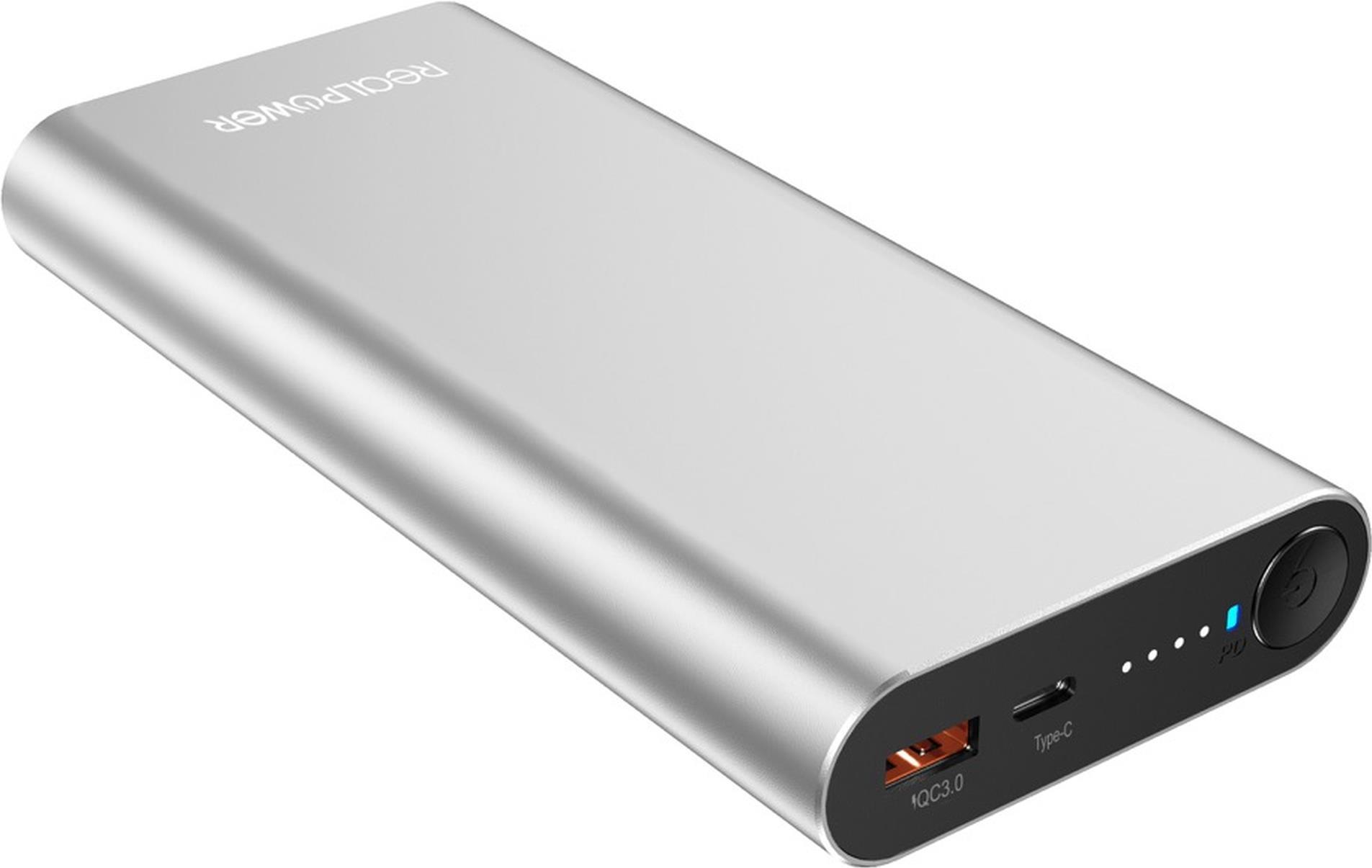 RealPower PB-20000PD Ioni di litio (Li-Ion) 20000 mAh Alluminio (408097)