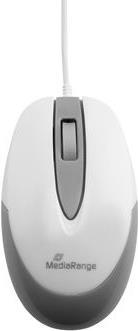 Mouse MediaRange ottico 3 pulsanti cablato compatto bianco/grigio