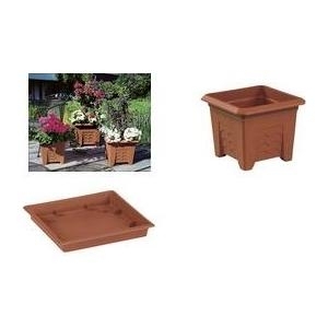 emsa Blumenkübel TERRA GRANDE, 600 x 600 mm, terracotta Höhe: 450 mm, Erdvolumen: 95 Liter, aus Kunststoff, - 1 Stück (985601400)