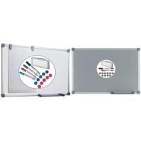 HEBEL Weißwandtafel Komplett-Set 2000 (B)900 x (H)600 mm graue kunststoffbeschichtete Schreibfläche, Alurahmen inkl. (63092-84)
