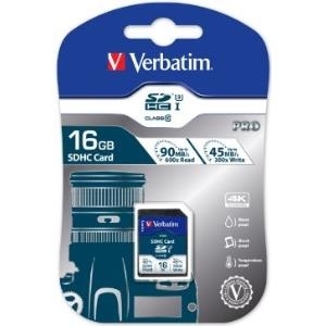 Verbatim PRO - Flash-Speicherkarte - 16GB - UHS Class 3 / Class10 - 300x/600x - SDHC UHS-I (47020)