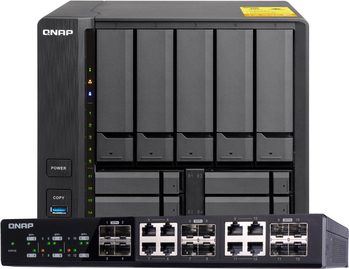 QNAP Systems TS-932X-8G NAS 9-Bay + QSW-1208-8C 10GbE Unmanaged Switch [Bundle] (TS-932X-8G_QSW-1208-8C)