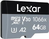 Lexar Professional 1066x microSDXC UHS-I Cards SILVER Series 64 GB Classe 10 (64GB Lexar High-Performance 1066x UHS-I microSDXC