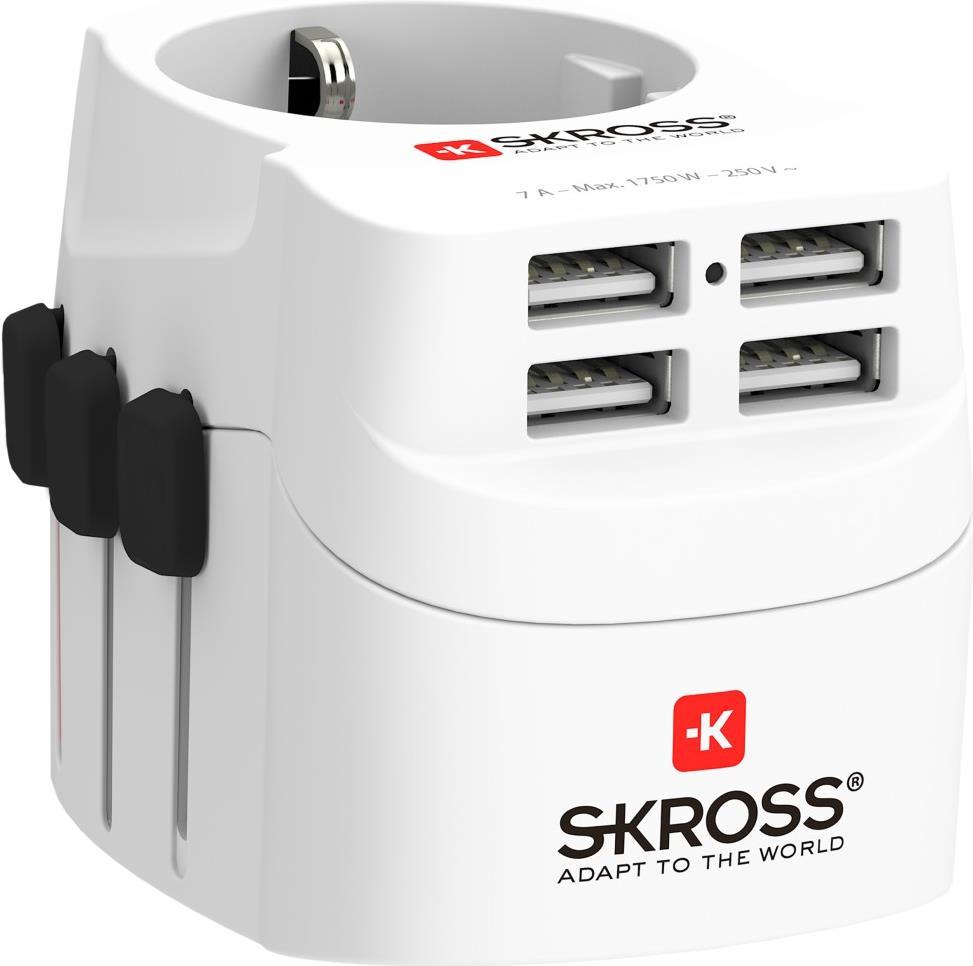 Adattatore da viaggio SKROSS Pro Light USB 4xA 1302461