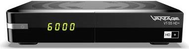 Vantage VT-55 HD+ SAT-Receiver inklusive HD+ Karte, Einkabeltauglich, LAN-fähig, Campingbetrieb Anzahl Tuner: 1 (R8155)