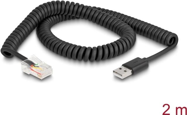 Delock Cavo a spirale da RJ50 a USB 2.0 Tipo A da 2 m