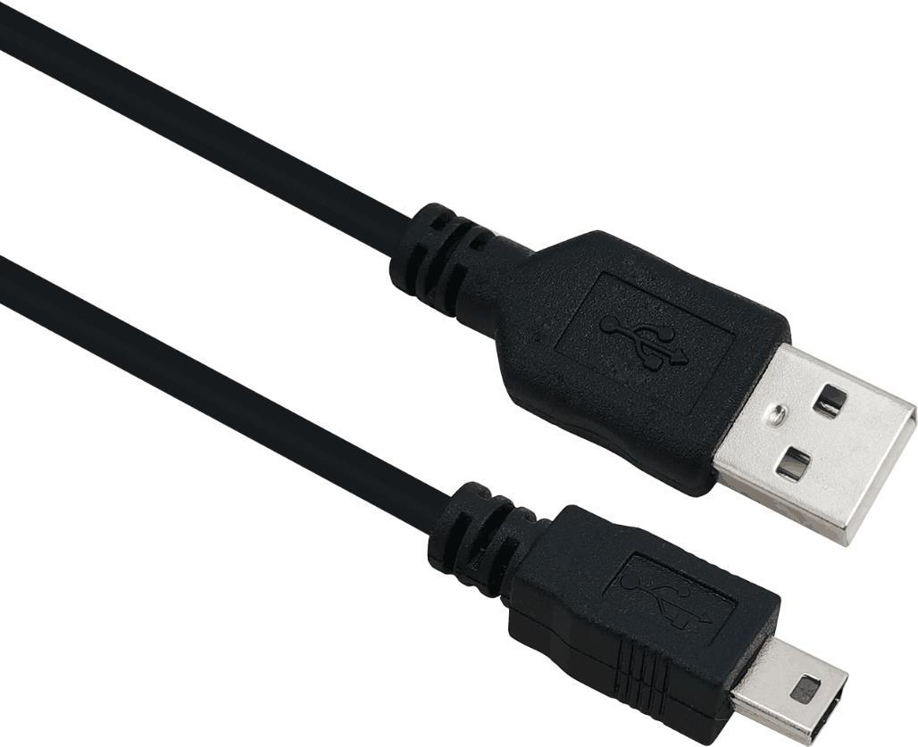 Cavo di collegamento Helos, USB 2.0 A maschio/B Mini a 5 pin maschio, 2,0 m, nero