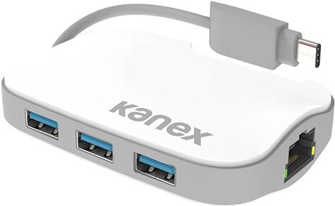 Kanex USB-C Portable - Hub - 3 x SuperSpeed USB 3.0 + 1 x 1000Base-T - Desktop