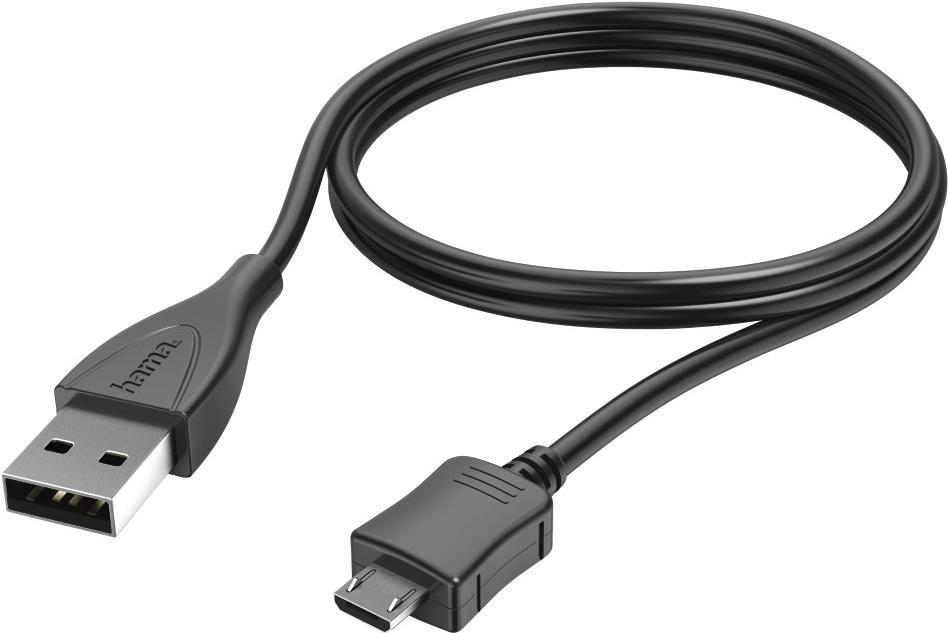 Hama Charging/Data - USB-Kabel - Micro-USB Type B (M) bis USB (M) - 1 m - geformt - Schwarz