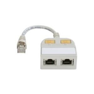 Telegärtner - Netzwerk-Splitter - RJ-45 (M) - RJ-45 (W) - CAT 5 - Hellgrau (J00029A0009)