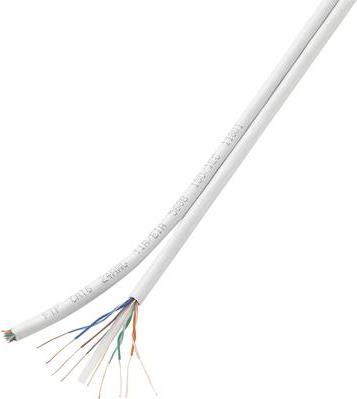 TRU COMPONENTS Netzwerkkabel CAT 6 F/UTP 8 x 2 x 0.196 mm² Weiß 1567360 100 m (1567360)