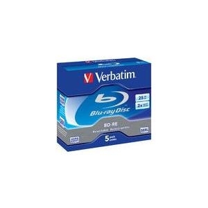 5 x BD-RE - 25GB 2x - Jewel Case (Schachtel) (43615) 5 x BD-RE - 25GB 2x - Jewel Case (Schachtel) (43615)