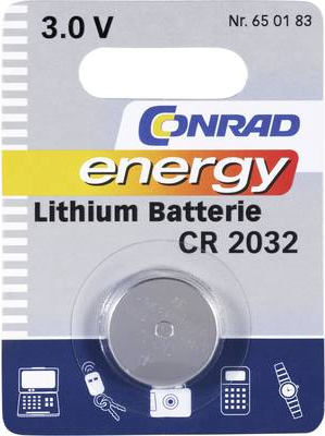 CONRAD ENERGY Knopfzelle CR 2032 Lithium CR2032 200 mAh 3 V 1 St. (650183)
