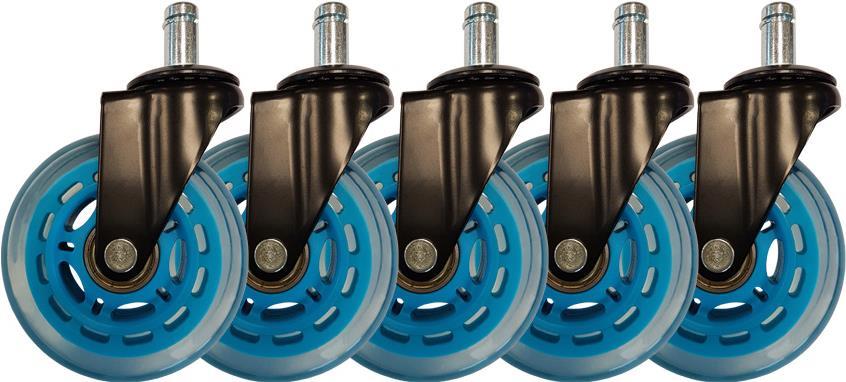 LC-Power LC-CASTERS-7LB-SPEED Sedia da ufficio e computer Parte in plastica blu - Ruota girevole in gomma (LC-CASTERS-7LB-SPEED)