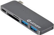 eSTUFF ES84121-GREY replicatore di porte e docking station per laptop USB 3.2 Gen 1 [3.1 Gen 1] Type-C Grigio (USB-C Slot-in Hu