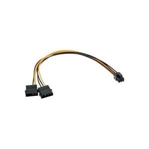 INLINE - Netzteil - interne Stromversorgung, 4-polig (M) - PCI-Express-Stromversorgung, 6-polig (M) - 25cm - verseilt (MF17784)