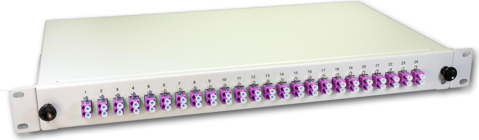 Lightwin LWL Spleissbox, 48 Fasern, 24x DLC Multimode, 50/125µm OM4 Pigtail Spleißboxen (SPBOX 48G50 OM4 DLC)