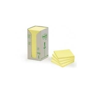 Foglietti Post-it® Notes Giallo 76x76 mm carta riciclata Torre da 16 blocchetti da 100 ff - 654-1T