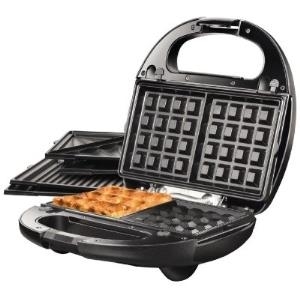 UNOLD ONYX-Series MULTI 7,60cm (3) 1 - Sandwichmaker / Waffeleisen / Grill - 1000 W - Edelstahl matt gebürstet/Schwarz