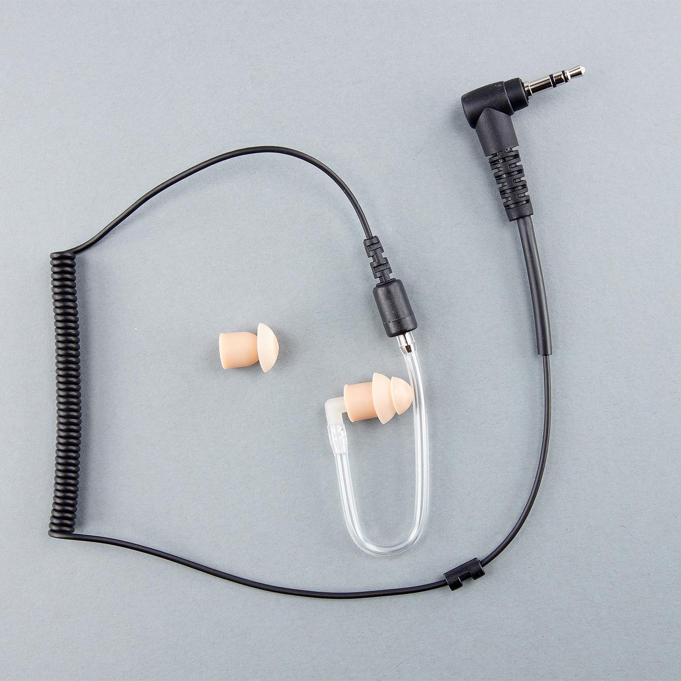 Stop Noise Ohrhörer mit Schallschlauch, Wendel- kabel, 3,5 mm Winkelst. 3pol./ohne Gew. zum Anschluss z.B. an Mikrofon/PTT-Kombination (B16719),3,5 mm Winkelstecker, 3-polig, ohne Gewinde (2.131.11.3)