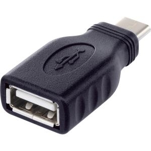 Renkforce - USB-Adapter - USB-C (M) bis USB (W) - USB 3.1 Gen 2 - 5 V - 0.5 A - Schwarz