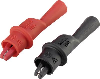 VOLTCRAFT Krokodilklemme Stecker 2 mm CAT III 1000 V, CAT IV 600 V Schwarz, Rot MSK-111 (VC-8085005)