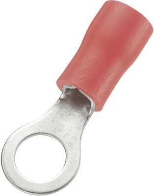 TRU COMPONENTS Ringkabelschuh Querschnitt (max.)=1.50 mm² Loch-Ø=5.2 mm Teilisoliert Rot 746061 100 St. (746061)