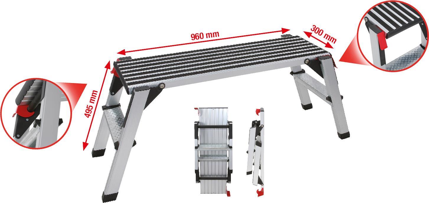 STRUMENTI KS SULLUMINIO DI SICUREZZA ALLUMINUM L1000XB405XH480mm (800.0960)