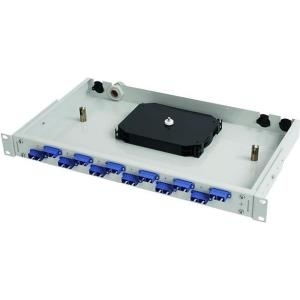 Telegärtner FO BASIS V with Ceramic Sleeve - Patch Panel - LC x 24 - Hellgrau, RAL 7035 - 1U - 48.3 cm (19)