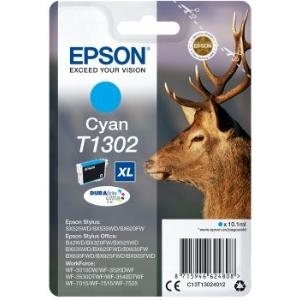 Epson T1302 - 10,1 ml - XL - Cyan - Original - Blister mit RF- / aktustischem Alarmsignal - Tintenpatrone - für Stylus Office BX535, BX630, BX635, BX935, WorkForce WF-3520, 3530, 3540, 7015, 7515, 7525 (C13T13024022)